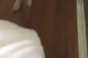 Young black cock slut in glasses bare her consummate big boobies during the time that giving me head