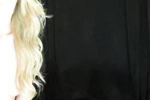 Desiring blond star rubbing her snatch in her bedroom