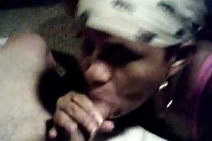 My milfie black skin girlfriend licking the tip of my schlong