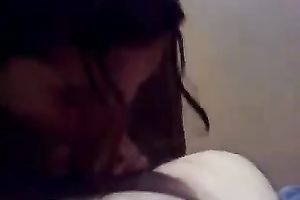 My cute brunette hair latin babe neighbour blows my knob on cam