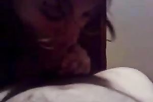 My cute brunette hair latin babe neighbour blows my knob on cam