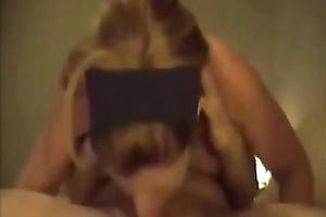 Wild golden-haired haired MILFie white women of mine gives me damn great blow job