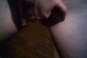 Pale wench with miniature scones was tenderly tickling her soaked wet crack