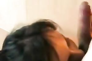 Dark haired mother I'd like to fuck took friend's schlong in impure face hole for excellent BJ