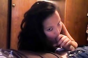 Asian seductress riding my wang passionately in a cowgirl position