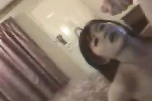 Magnificent cute sweetheart receives a large load of cum on her nice-looking face