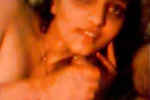 Adorable Indian non-professional girlfriend gives head on cam