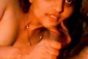 Adorable Indian non-professional girlfriend gives head on cam
