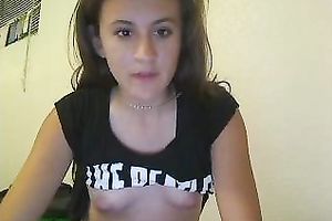 Amateur cute lengthy haired legal age teenager naked her petite pale scoops on livecam