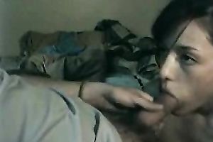 Cute horny and cum starving dark brown teases my buddy with priceless BJ