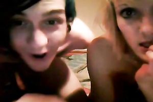 Super sexy and perverted golden-haired playgirl loved to engulf cock and receive drilled