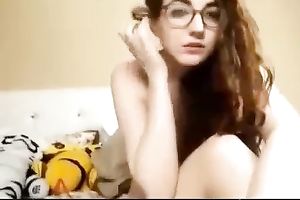 Looks can be deceiving and this nerdy camgirl is far from being shy