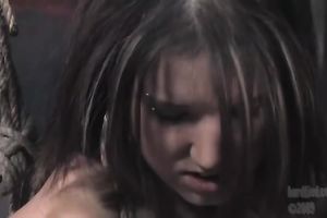 Pretty babe Vikki enjoys some slit toying in sexy BDSM scene