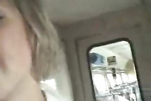 Blonde girlfriend is not even taking off her raiment in sex