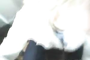 Blonde girlfriend is not even taking off her raiment in sex