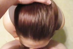 Cute milf is on her knees ready to engulf my ramrod on POV home clip