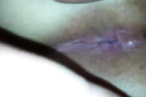 I love to tickle a bit my lustful wifey's rather bushy and juicy wet crack