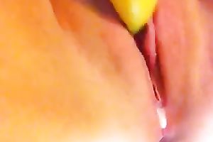 I just love to fuck my charming pink cum-hole with banana