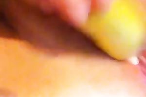 I just love to fuck my charming pink cum-hole with banana