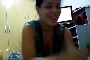 Wonderful exotic dark brown of my buddy eats cum off spoon