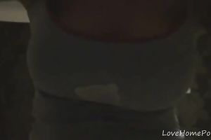 Gorgeous golden-haired amateur wife can't live without displaying her large milk sacks