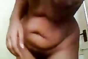 Nice natural dark brown chick was posing in her wonderful white underware