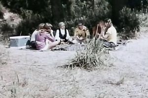 Incredible inviting golden-haired sweetheart has great sex outdoors