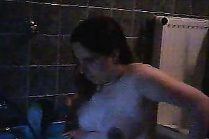 Hot preggy woman loved to take a warm baths in her bath