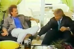 Old golden-haired housewife riding her friend's big dong on the bed