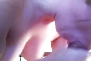 My wild perspired dark brown white wife got busy with engulfing my meaty large shlong