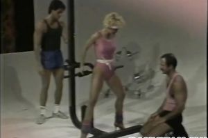 Horny and sexually excited wench with priceless gazoo licks the balls