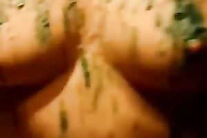 Small tittied sex ally squeezing her teats and torturing herself with wax