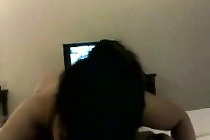 Well-endowed brunette hair milf rides my dong after engulfing it devotedly