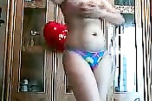 Seductive Arab slutty wife stripteases for me showing her large booty