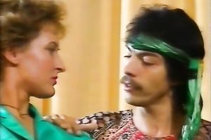 Two sexy white strumpets are insane about giant chubby black weenie on the bed