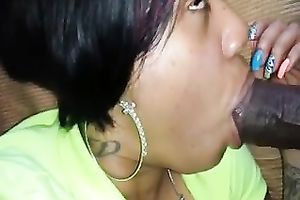 Whorable dark nympho is willing to engulf my buddy's super lengthy BBC