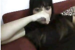 Black sweetheart rubs her fanny in bedroom throughout her pants