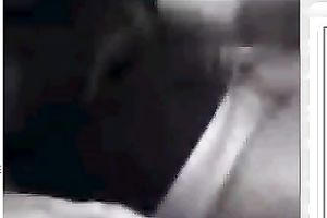 Black sweetheart rubs her fanny in bedroom throughout her pants