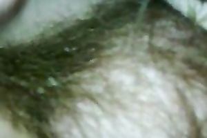 Stroking my idle big beautiful woman wife's lengthy pubic hair with my hands