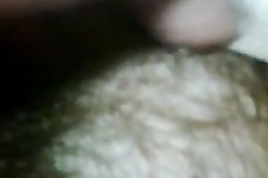 Stroking my idle big beautiful woman wife's lengthy pubic hair with my hands