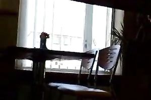 Busty sweetheart flashed her zeppelins and bawdy cleft for my voyeur movie scene