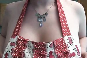 Chubby brunette hair MILFie white bitch of my buddy played a bit wicked in the kitchen