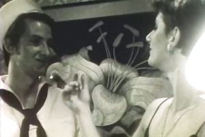 Short haired brunette hair lascivious chick craves to blow jock of a sailor