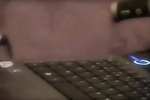 Filming my girlfriend masturbating on web camera with a fake penis