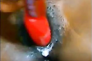 Awesome leggy chocolate bright chick enjoyed fingering herself