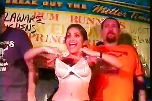 Amazing non-professional striptease in public by a lewd Indian honey