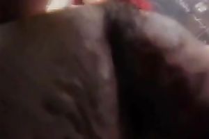 Red haired wench with large gazoo showing her fuck holes closeup