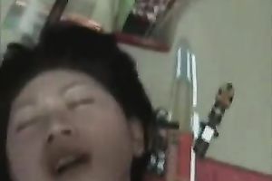 Emotional Asian wench got her soaking fur pie drilled missionary style on webcam