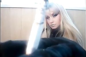 Blonde sexy doxy smokes on web camera to tease me and puff smoke in my face