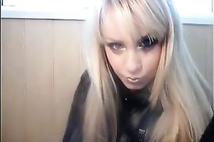 Blonde sexy doxy smokes on web camera to tease me and puff smoke in my face